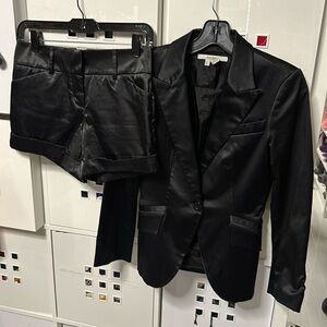 Zara black short suit set
